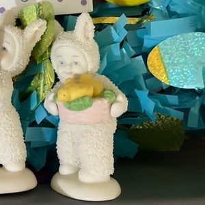 Department 56 snow babies a basket of joy Easter bunny basket of chicks